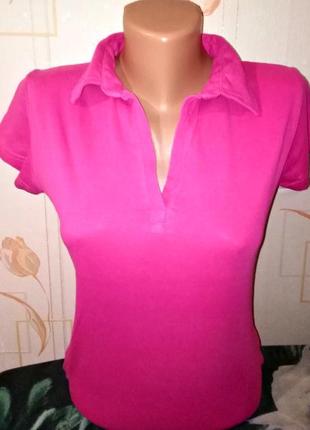 Стильная розовая футболка поло jessica (c&a), 💯 оригинал, молн...