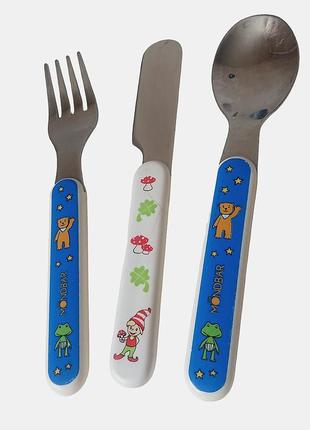 Детский качественный набор для кормления ложка вилка нож