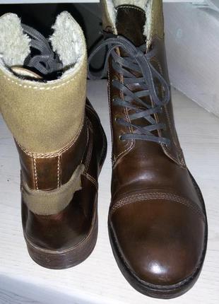 Pier one-теплые кожаные ботинки 45-46 размер