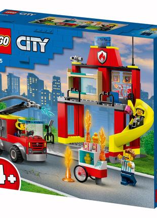 Конструктор LEGO City Fire Department Пожарное депо и пожарная...
