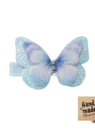 Заколка для волосся з шифоновим метеликом Hand Made