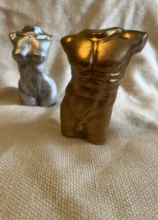 Торс жіночий та чоловічий фігурки з гіпсу статуетки опт