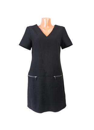 Женское платье с коротким рукавом S 42 черный Kiabi