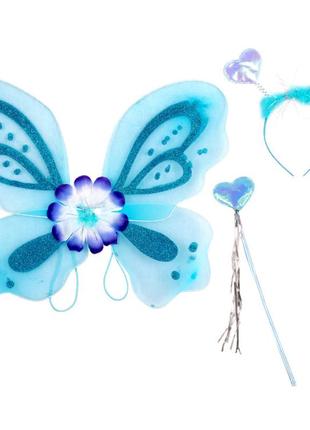 Детский  костюм карнавальный бабочка: крылья, обруч, палочка г...