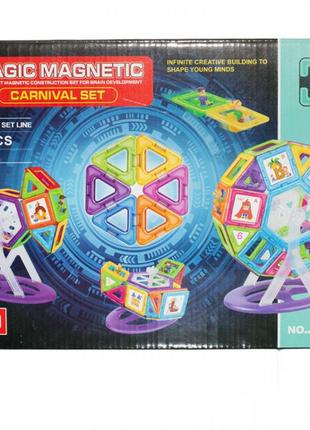 Магнитный конструктор 80 деталей magic magnetic carnival set j...
