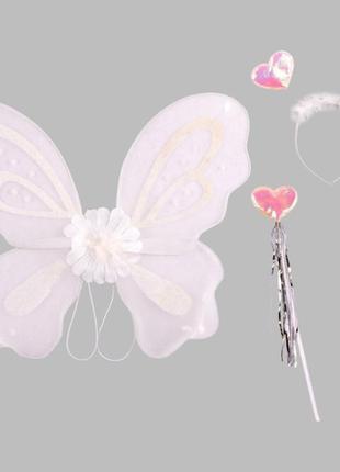 Детский костюм карнавальный бабочка: крылья, обруч, палочка бе...