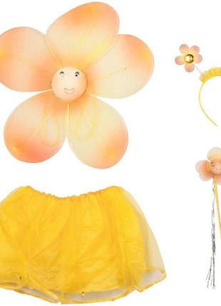 Детский карнавальный костюм цветочек: палочка, юбка, цветочек,...