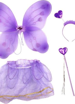 Детский  карнавальный набор бабочки: палочка, юбка, крылья с к...