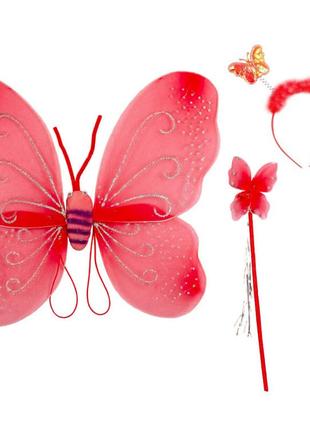 Детский карнавальный набор  крылья бабочки с тельцем, обручем ...