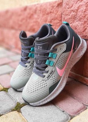 Nike pegasus trail серые с зеленым кроссовки женские весенние ...