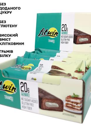 Батончик FitWin Protein Bar 20%, 12x60 грамм Тирамису