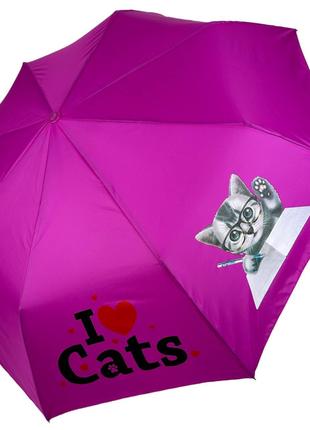 Детский складной зонт для девочек и мальчиков на 8 спиц "ICats...