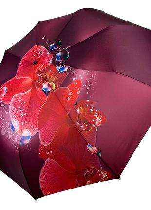 Женский зонт-автомат на 9 спиц от Flagman розовый с красным цв...