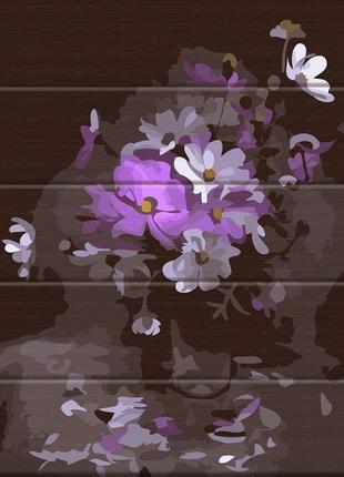 Картина за номерами по дереву "Загадкові квіти" ASW143 30х40 см