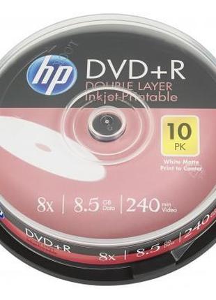 Диск DVD HP DVD+R 8.5GB 8X DL IJ PRINT 10шт Spindle (69306/DRE...