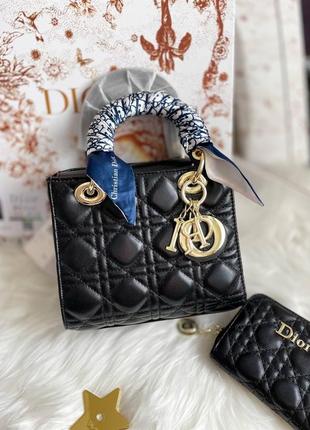 Жіноча сумка і гаманець dior lady. подарунковий набір для жінок