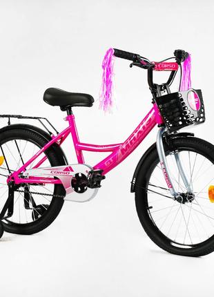 Детский велосипед Corso Maxis 20 дюймов с дополнит.колесами,зв...