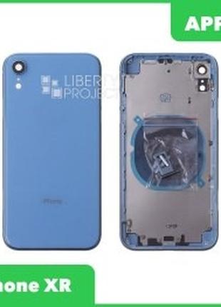 Корпус iPhone XR блакитний (з утримувачем Sim- карти, бічними ...
