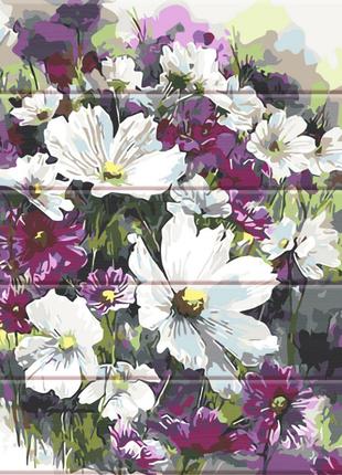 Картина за номерами для дерева "Садові квіти" ASW010 30х40 см