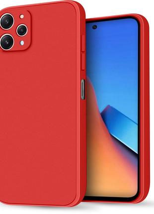 Силиконовый чехол с микрофиброй для Xiaomi Redmi 12 красный то...
