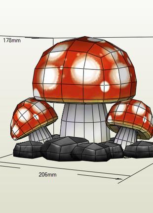 PaperKhan конструктор из картона 3D грибы растение Паперкрафт ...