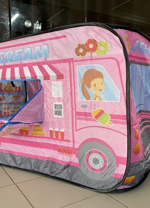 Детская палатка машина Фургончик с мороженым, автобус, автомоб...