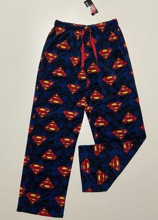 Superman Флисовые мужские пижамные штаны s m S M супермен George