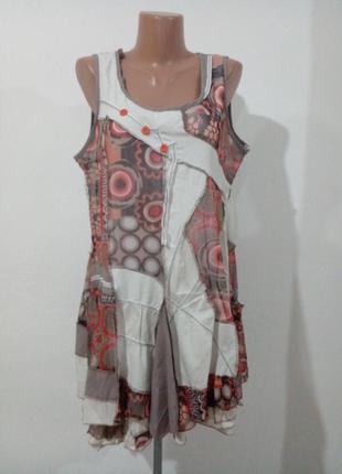 Комбинированное туника платье бохо франция