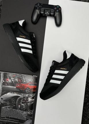 Мужские кроссовки adidas originals iniki all black white