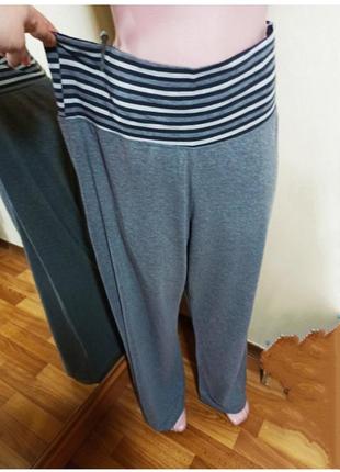 Серые пижамные брюки трикотаж из вискозы 14-16 размер