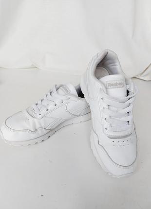 Кожаные кроссовки reebok 31-32 (21см) белые кеды ботинки