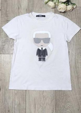 Белая футболка karl lagerfeld, р.xs-s