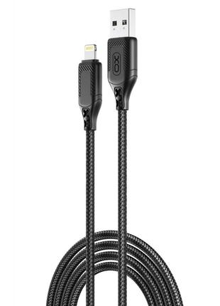 Кабель USB XO NB235 Zebra series Braided 2.4A Lightning Колір ...