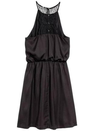 Чёрное платье с кружевом на спине h&m