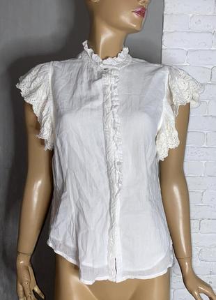Муслиновая блуза блузка на короткий рукав m.a.b.e., m