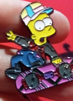 Брошь брошка значок пин Симпсон Барт металл эмаль Simpson