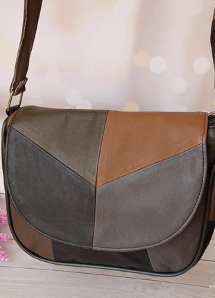 Женская кожаная сумка оливи – сумка из натуральной кожи.  цвет...