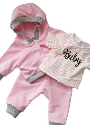 Одежда для куклы Реборн / Reborn 50 см набор розовый Baby 89