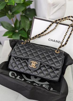 Жіноча сумка chanel classic double flap bag чорний є