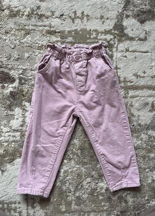 Детские брюки для девочки zara розовые джинсы свободветовые бр...