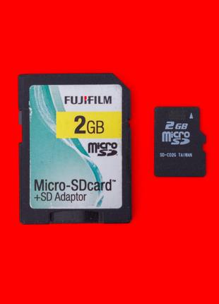 Карта памяти FujiFilm microSD + SD adapter 2 GB флеш