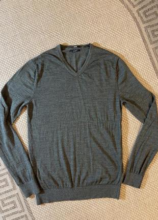 Джемпер свитер меринос 100% зеленый we