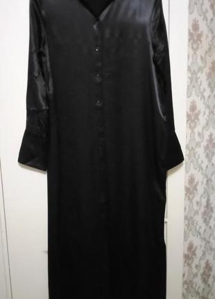 Primark платье-рубашка вискоза р.12, длинное, по бокам разрезы