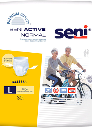 Трусы-подгузники для взрослых Seni Active Normal, размер L, 30 шт