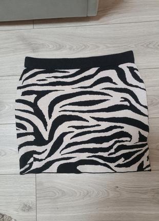 Теплая юбка зебра