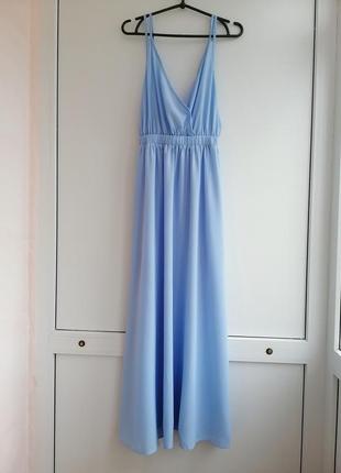 Платье женское голубое сарафан
