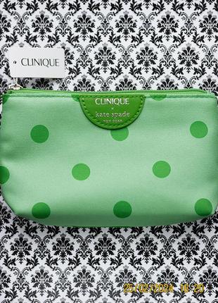 Косметичка clinique x kate spade mint green cosmetic bag мятно...