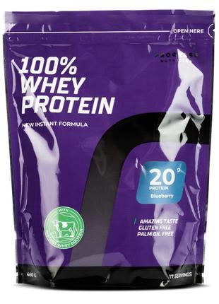 Протеин Progress Nutrition 100% Whey Protein, 460 грамм Черника