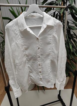 Белоснежная рубашка из льна от mango