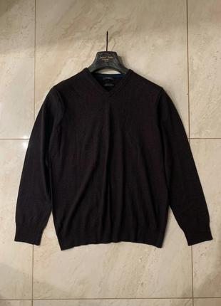 Мужской шерстяной свитер linea коричневый джемпер